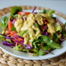 Salad with Mango Walnut Dressing!